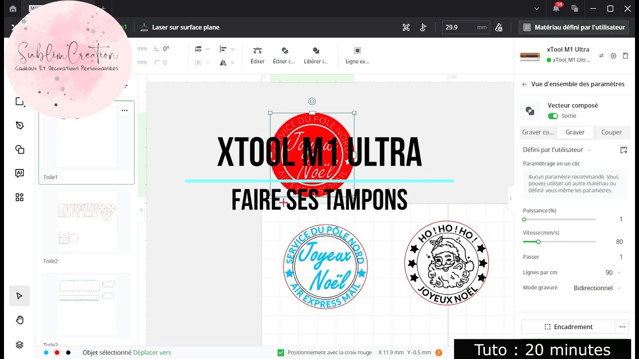 Faire ses tampons avec la Xtool M1 (Ultra)