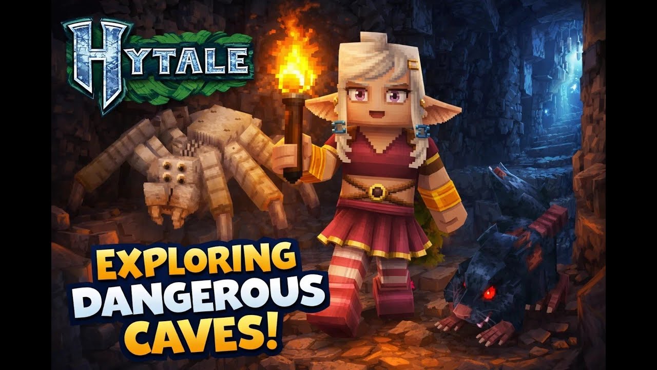 Exploring Dangerous Caves in Hytale ⛏️ Hidden Loot & Monsters