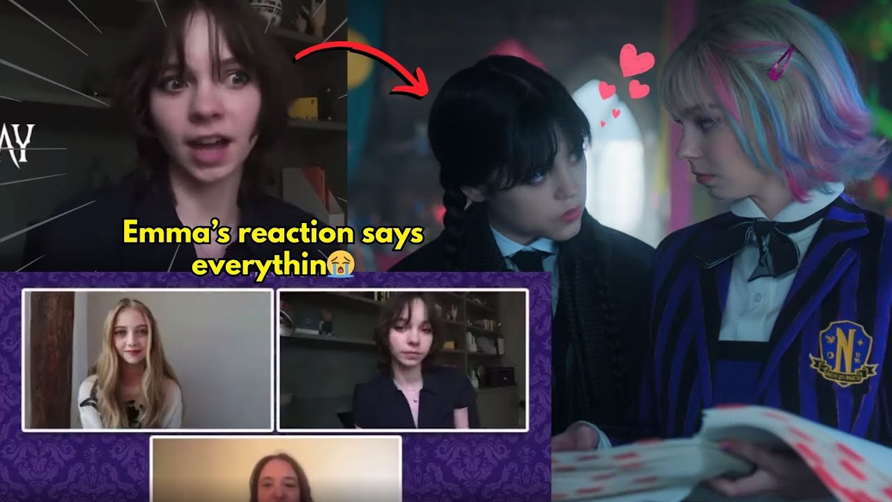 Emma Myer’s contrast reaction to people shipping Enid with Wednesday and Agnes absolutely send me🤣