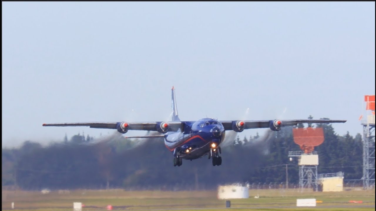 Ukraine Air Alliance Antonov AN12 Arrival And Departure | Christchurch Airport Plane Spotting