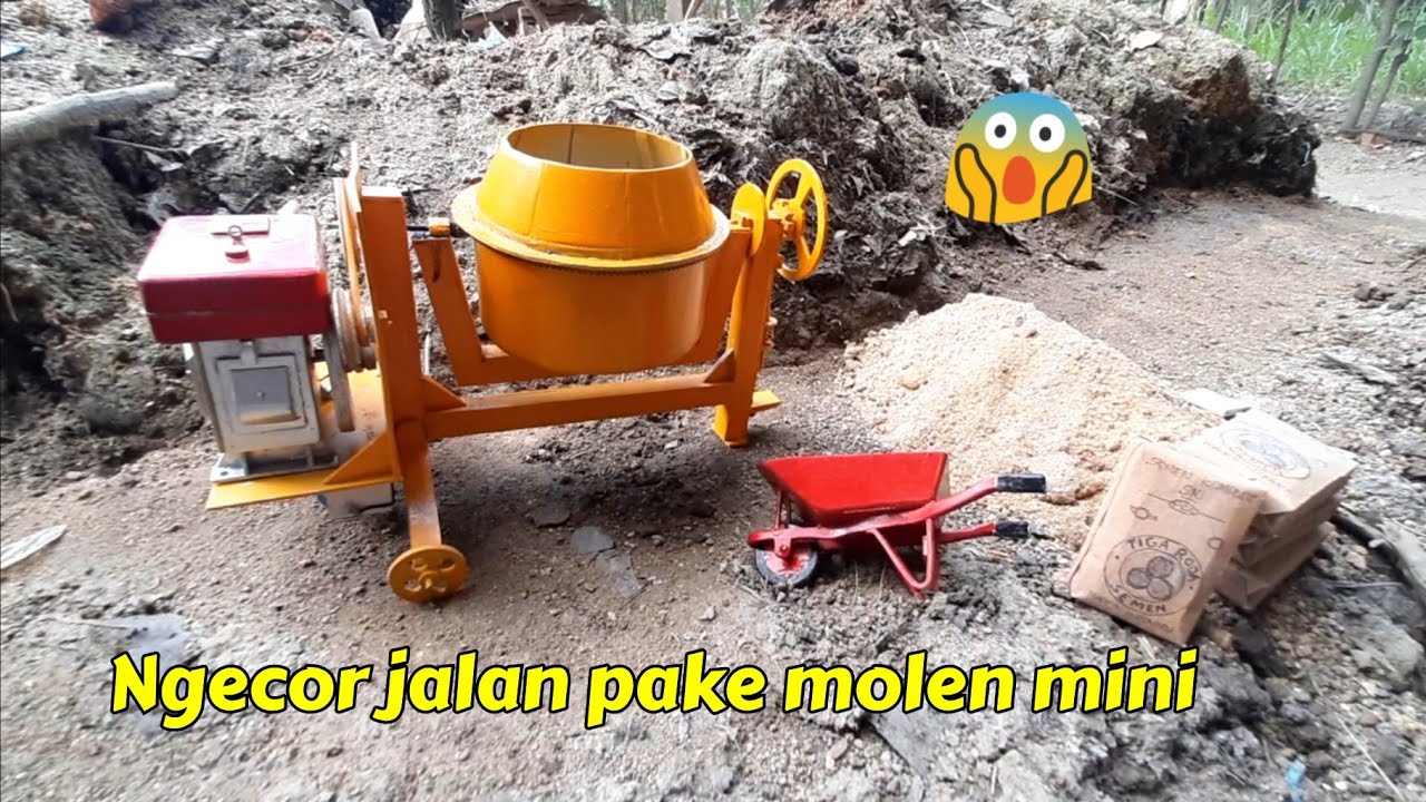 Ngecor jalan pake miniatur mesin molen cor dari pvc paralon