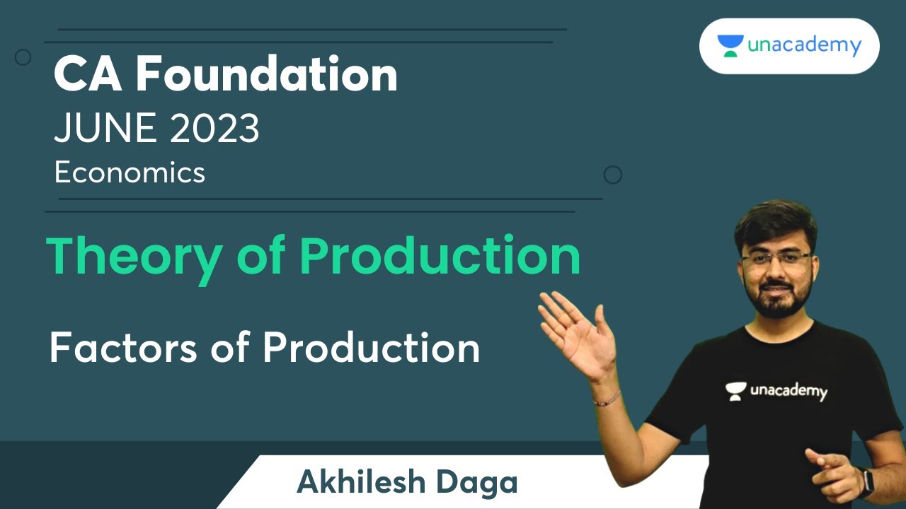 Theory of Production | Factors of Production | Akhilesh Daga