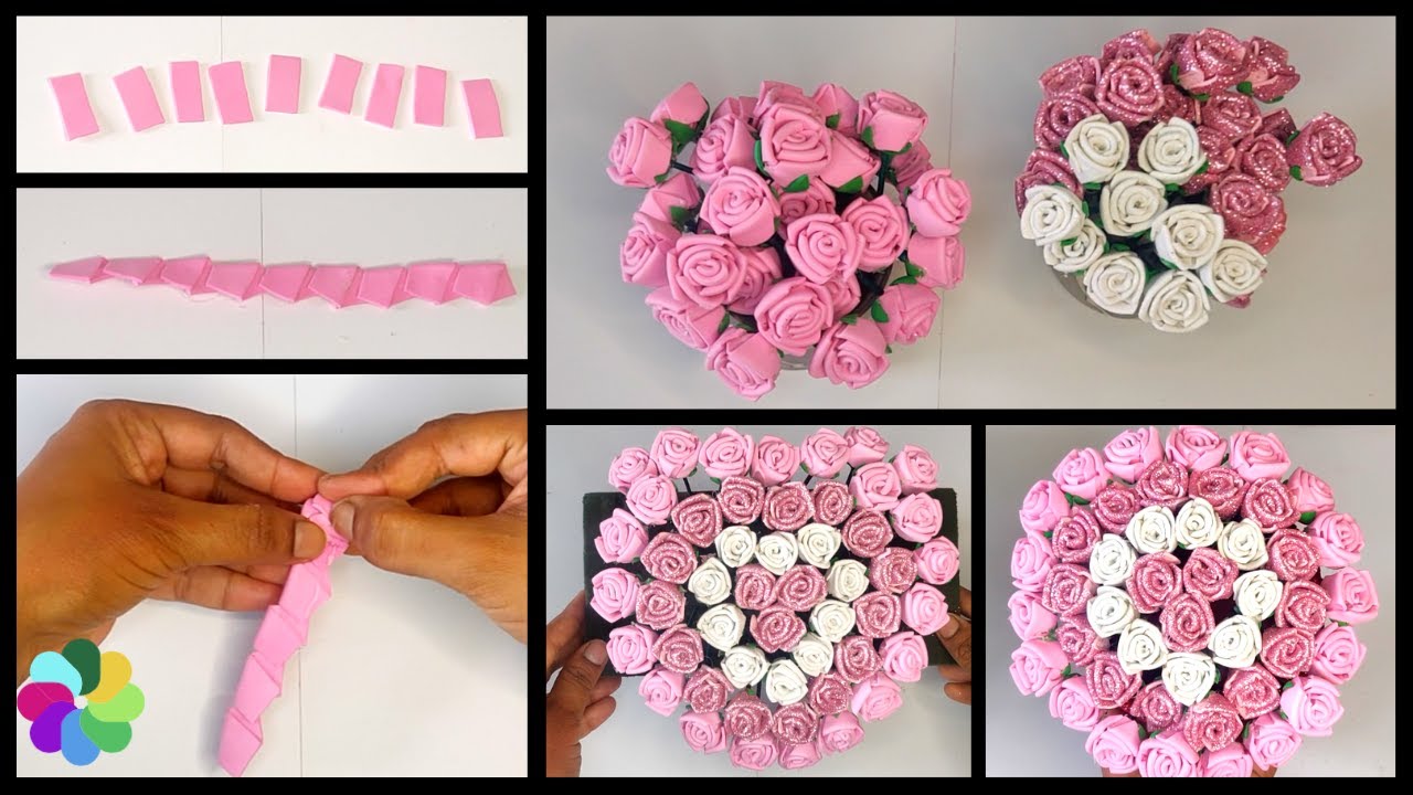 NEW Hack For Easy Rose Flower Making, Valentines Day Gift, गुलदस्ता बनाने का तरीक़ा, flower Bouquet
