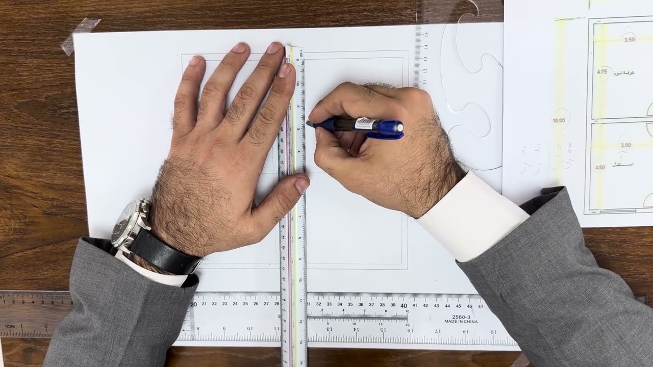 رسم وتصميم خرائط (plan) بصورة سريعة ومبسطة بستخدام سكيل 1:50