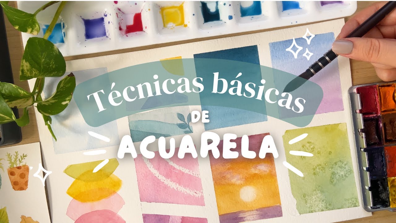 TÉCNICAS BÁSICAS PARA ACUARELA🎨 | Aprende a pintar con acuarelas desde 0!