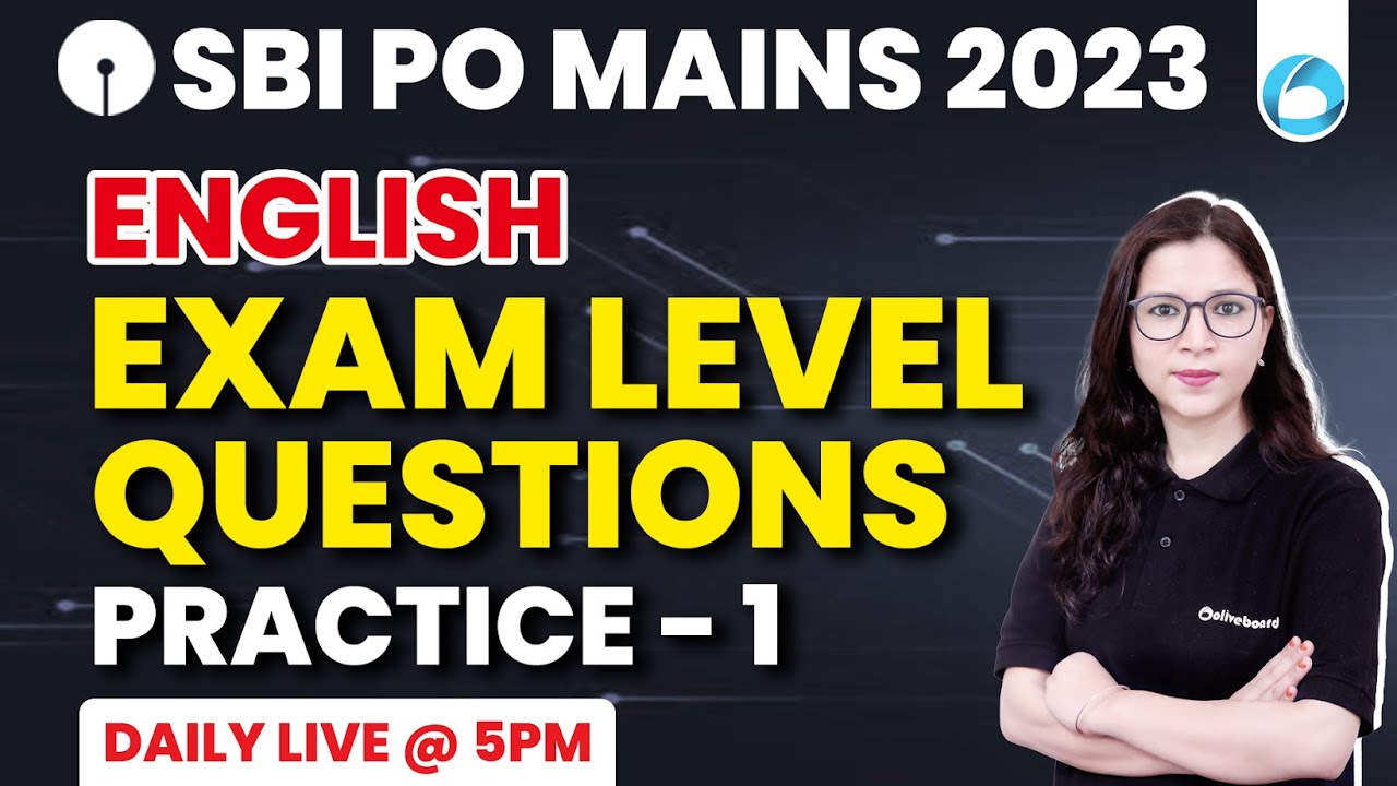 SBI PO Mains English 2023 | English Exam Level Questions For SBI PO 2023 | By Saba Ma'am