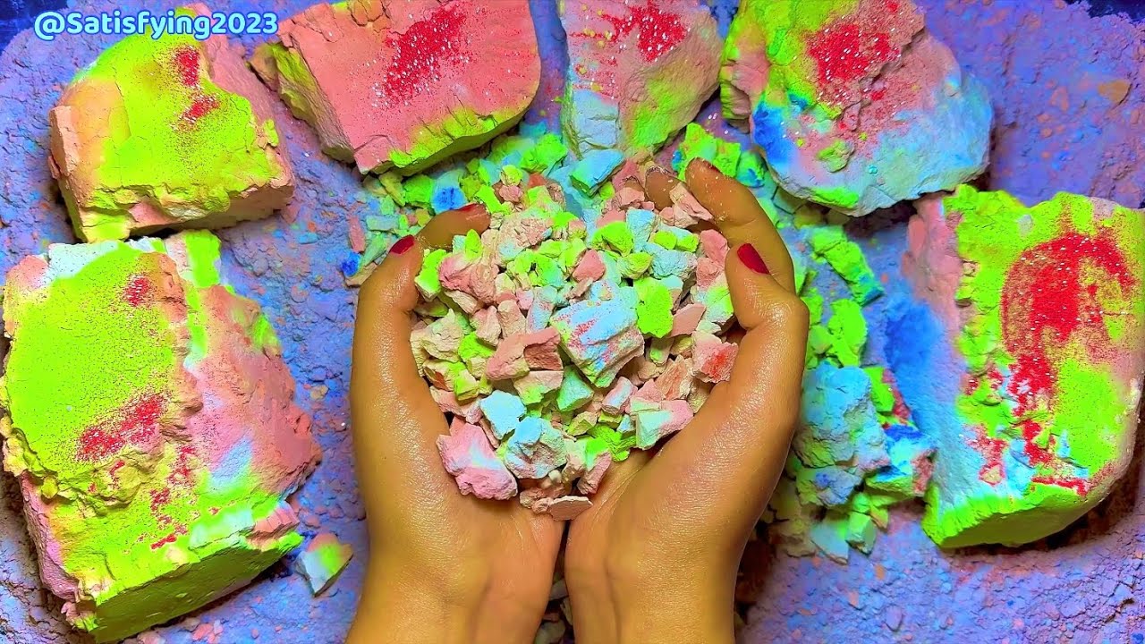 Neon colors /ODDLY SATISFYING /ASMR / Crunchy sounds 
