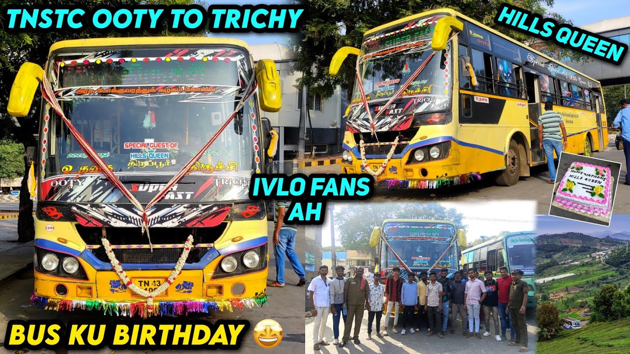 🔥TNSTC HILLS QUEEN Bus Ku Cake Cutting!! Ooty to Trichy Bus Travel Vlog!!