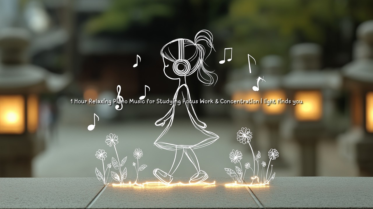 1 Hour Relaxing Piano Music for Studying Focus Work & Concentration | light finds you
