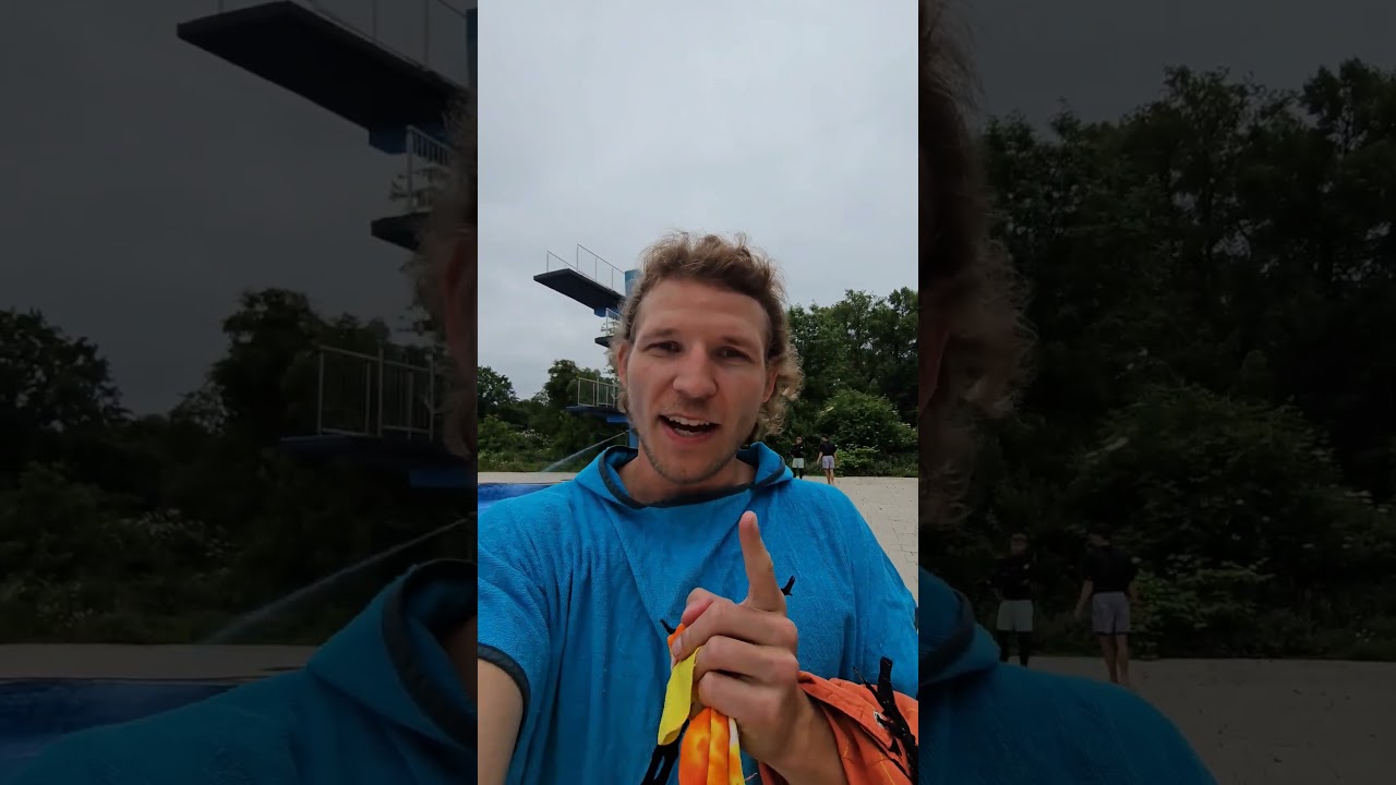 Minitrampolin auf dem Sprungturm 🤯 #aquacircus #cliffdiving #highdiving #funny
