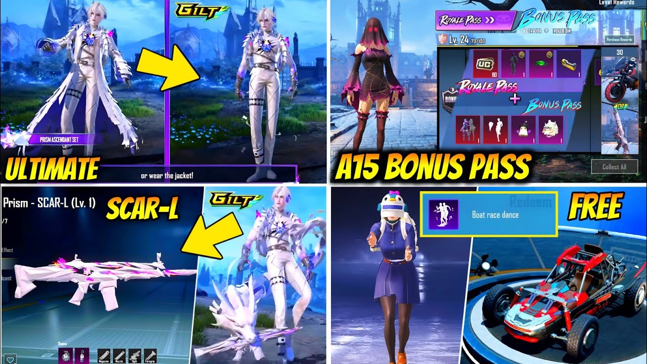 BGMI NEXT ULTIMATE OUTFIT | FREE BUGGY | FREE EMOTE | A15 BONUS PASS | NEXT SCRA-L ULTIMATE | GILT