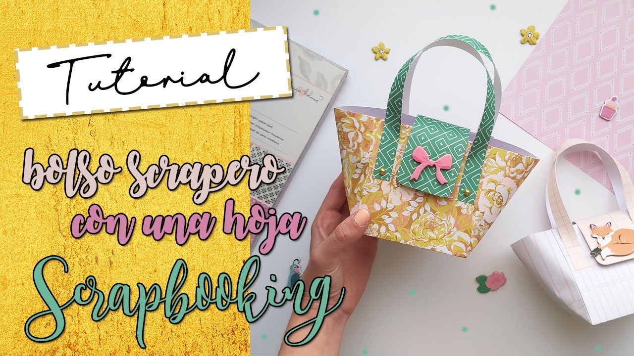 BOLSO DE PAPEL CON SOLO UNA HOJA DE PAPEL DE SCRAP