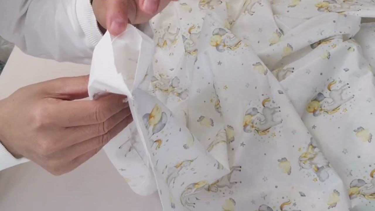 خياطة درا بزينة بسيطة _ coudre un drap plat avec un deco simple _ diy  a bedsheet with cute deco