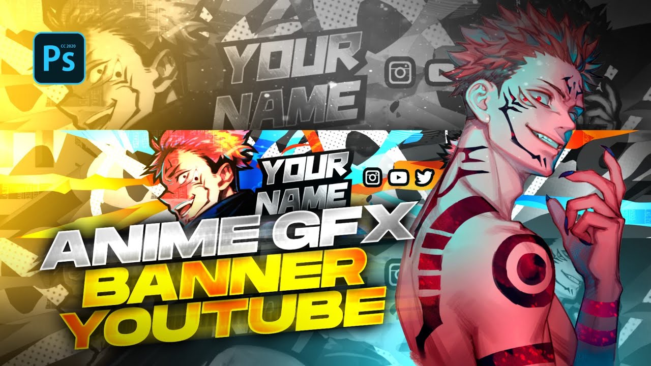 Tutorial Anime YouTube Banner Brush Style - Photoshop Touch Android