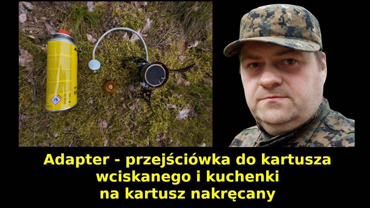 Adapter - przejściówka do kartusza wciskanego i kuchenki na kartusz nakręcany