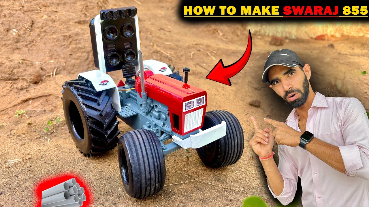 How to make Swaraj 855 with Pvc pipe | How to make Tractor | @GranthVlogs-8 