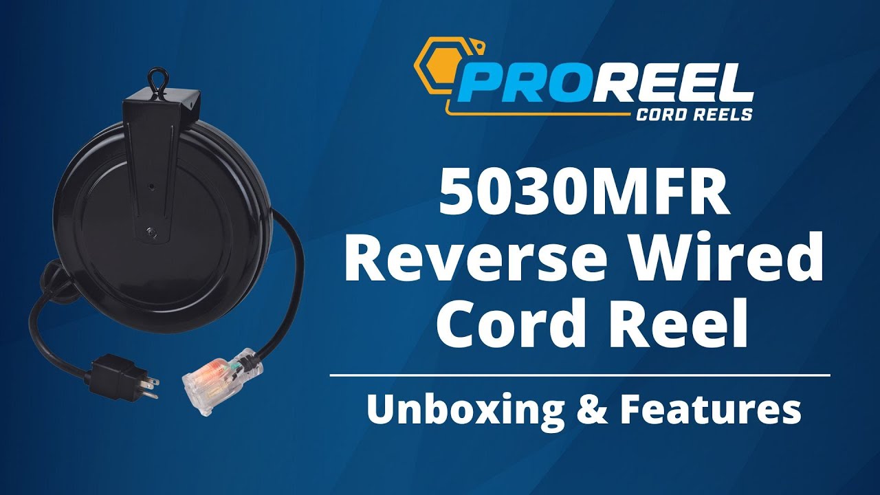 ProReel 30ft Reverse Wired Retractable Cord Reel - Alert 5030MFR - Unboxing & Features