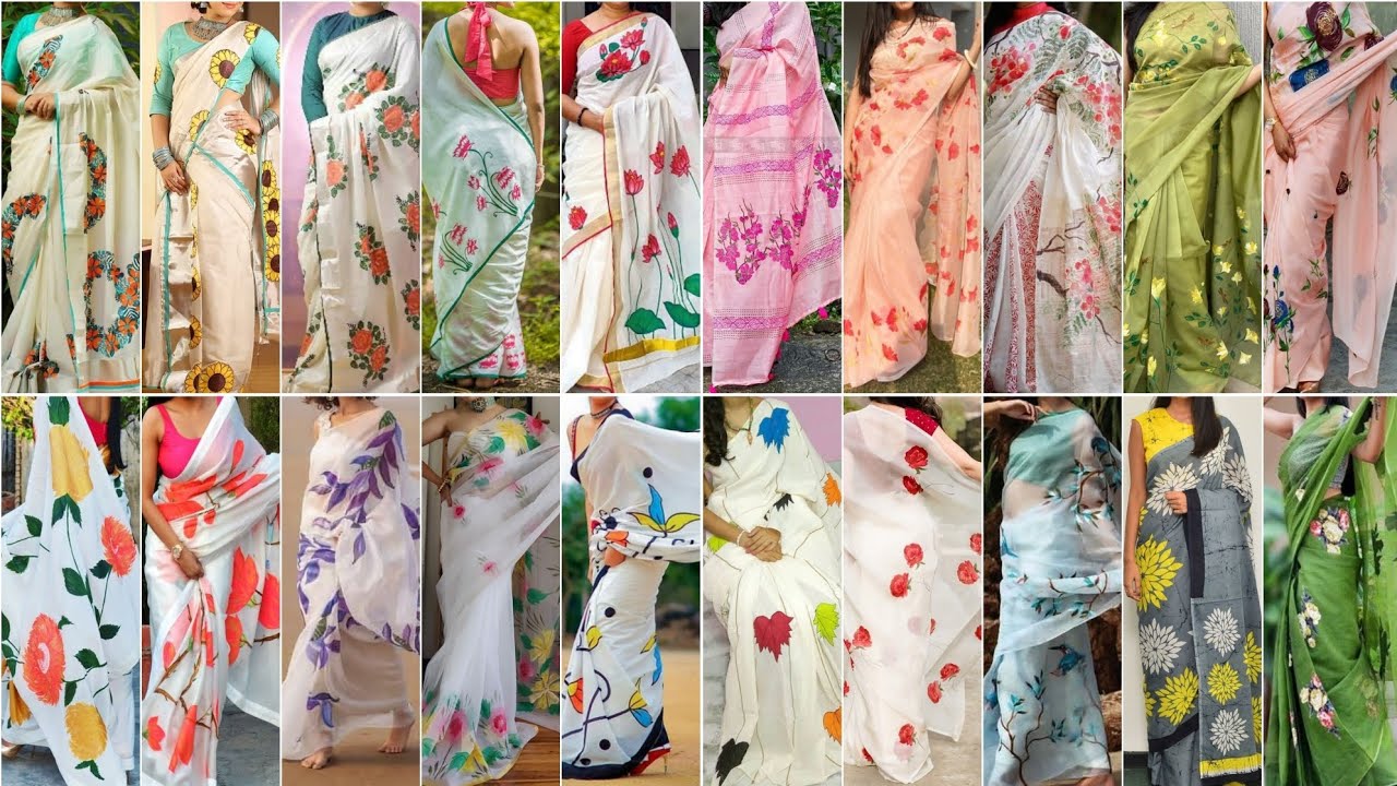 Simple & Stylish Hand Printed Saree Design Ideas 2023 | Printed Saree Design for girls