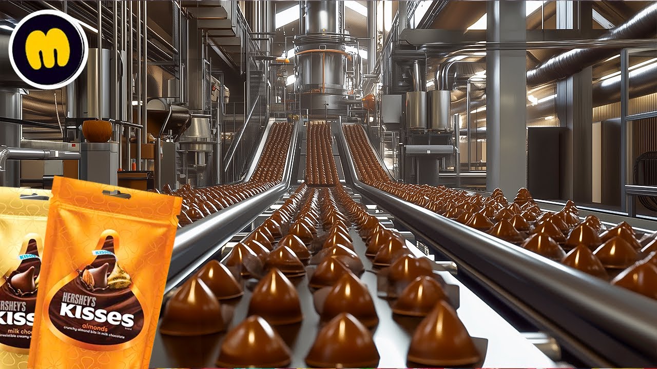 Как производятся конфеты Hershey's Kisses на фабрике | Процесс производства Hershey's Kisses