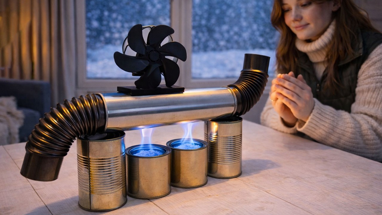 Don't throw away those empty tin cans! they are a great source of non-electric, no gas heating