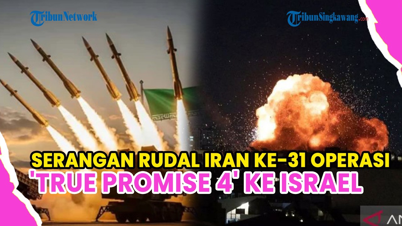 IRAN RILIS SERANGAN RUDAL KE-31 OPERASI 'TRUE PROMISE 4' KE ISRAEL, SIRINE TEL AVIV BERBUNYI