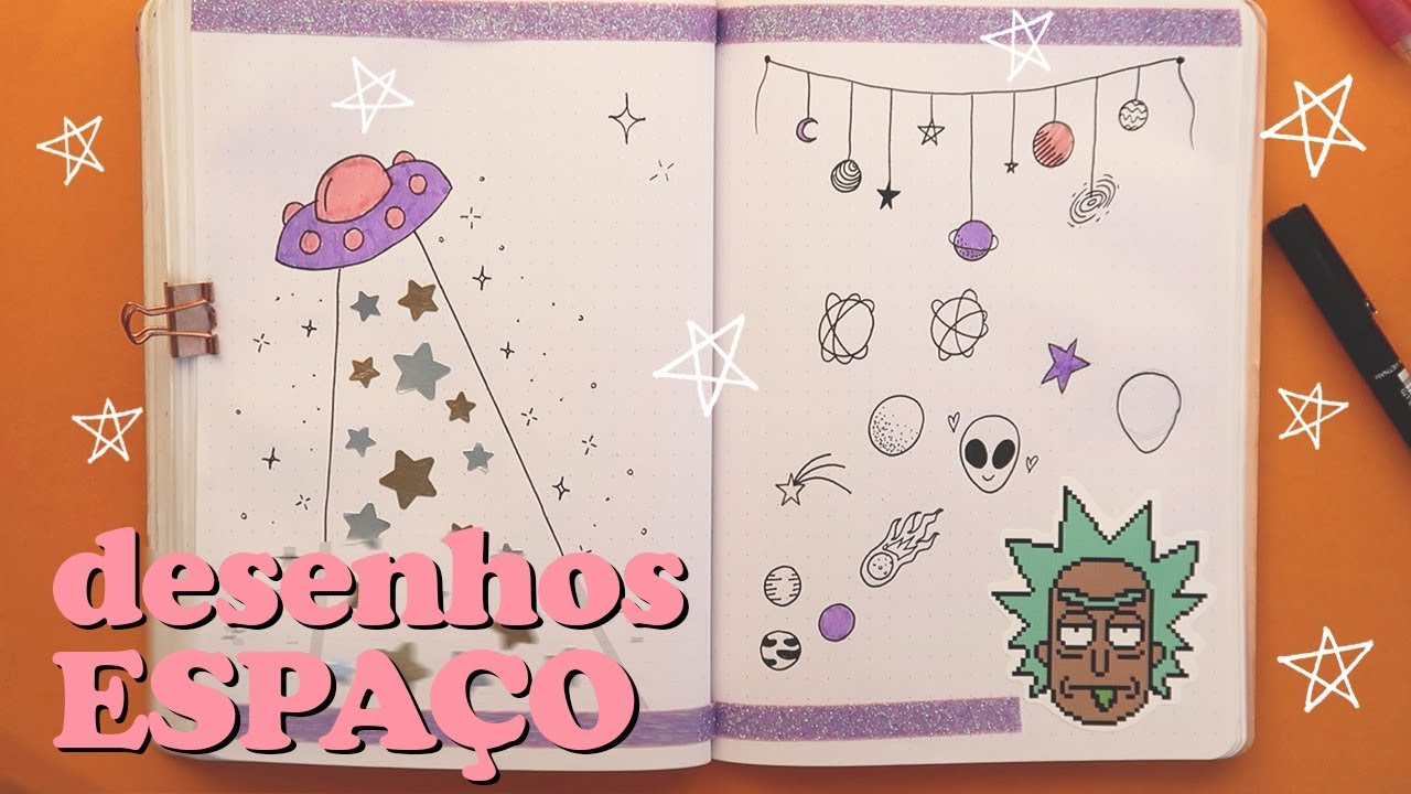 DESENHOS DE UNIVERSO/ESPAÇO para Bullet Journal