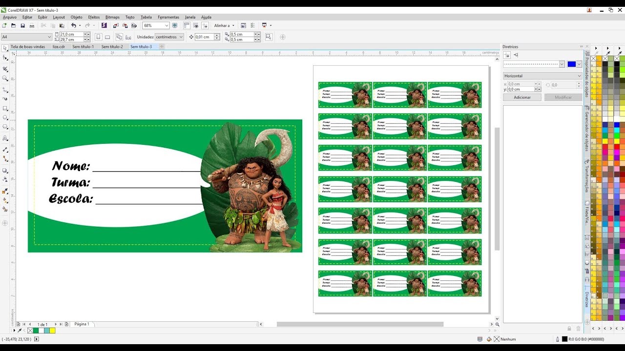 Etiqueta Escolar Personalizada Corel Draw Tutorial