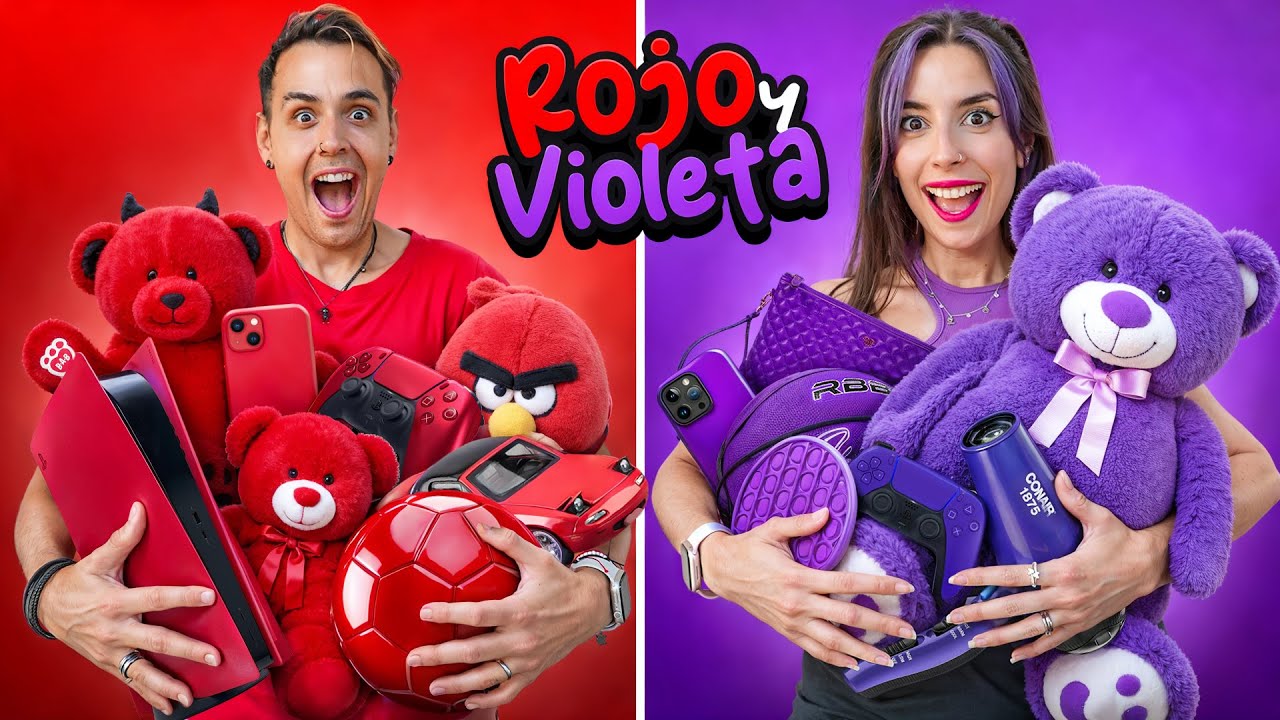 24 HORAS COMPRANDO TODO VIOLETA Y ROJO