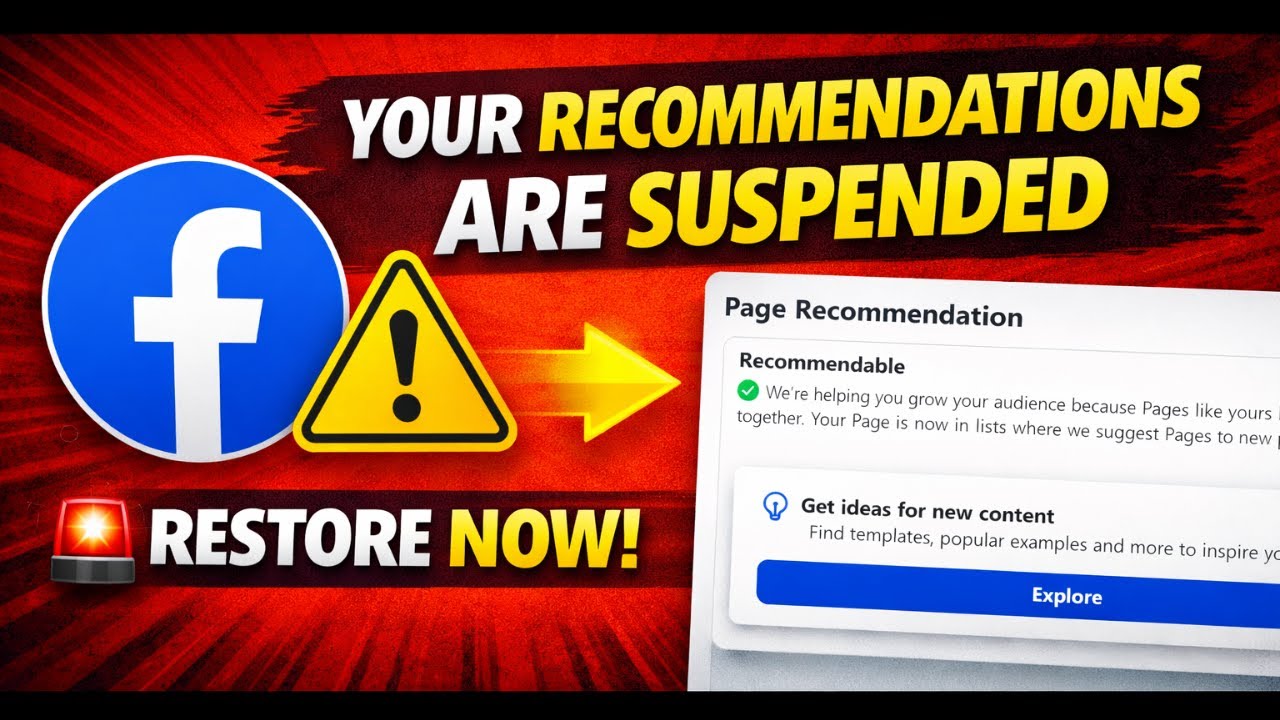 Fix Your Recommendations Are Suspended on Facebook Page | How to Restore Page Recommendations (2026)
