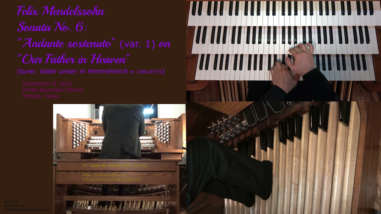 Mendelssohn, Sonata No. 6, Op. 65/6, Variation: Andante sostenuto