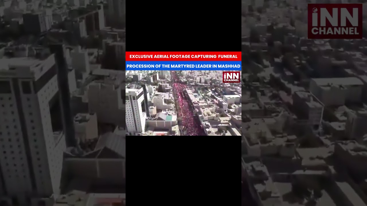 Exclusive aerial footage capturing  funeral procession of the Martyred Leader in Mashhad