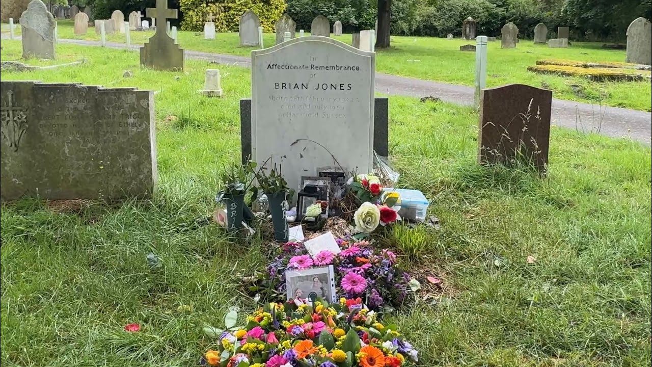 Grave of Brian Jones,  Rolling Stones founding member.