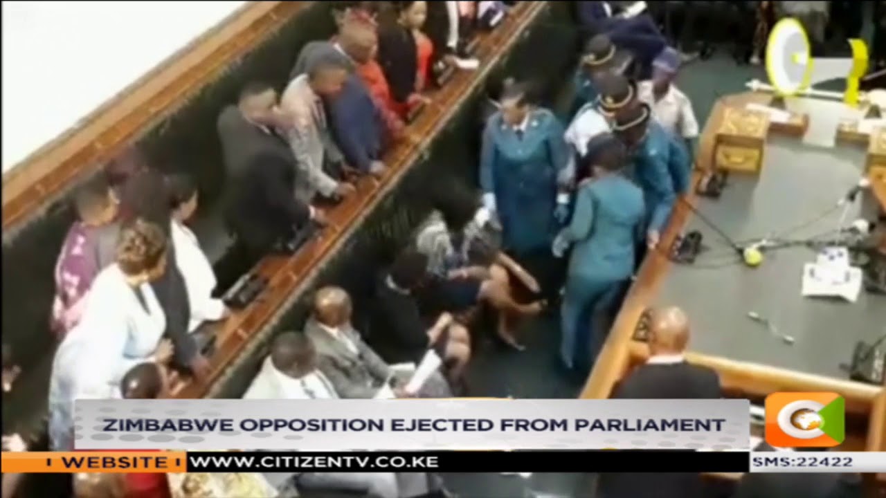 Zimbabwe police eject opposition MPs for failing to stand for president