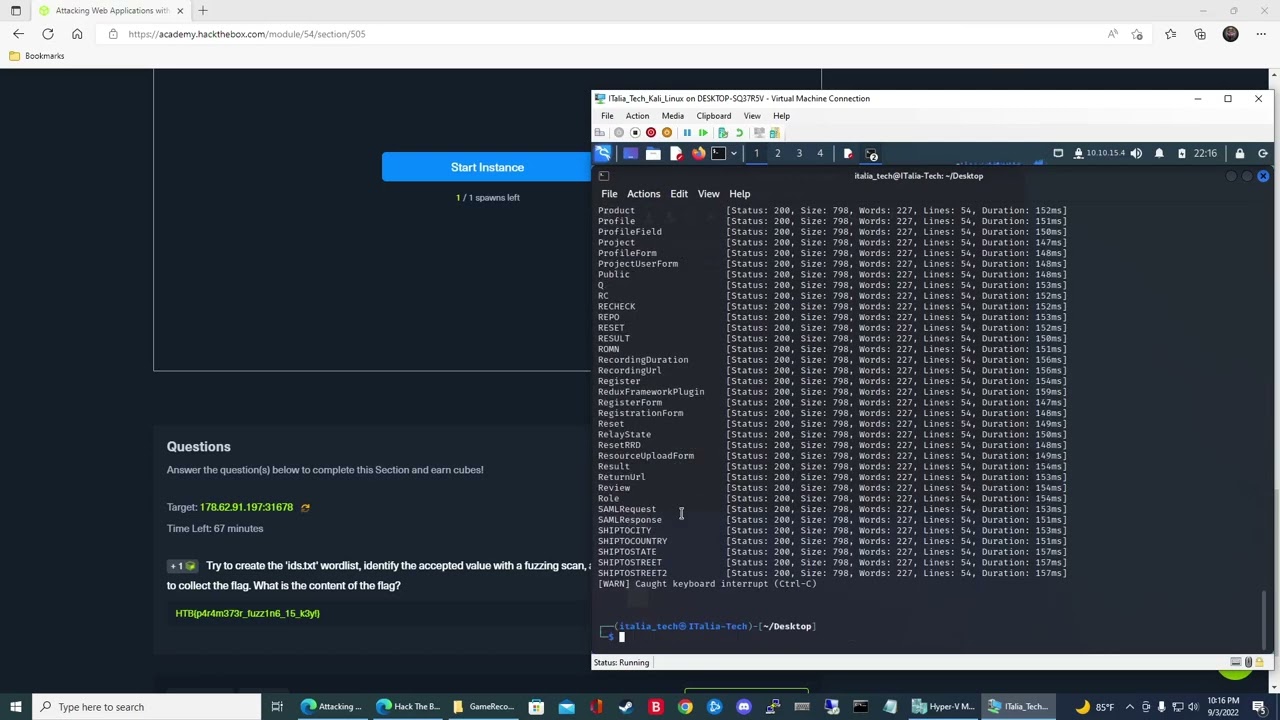 HTB Academy: Attacking Web Applications with FFUF - Value Fuzzing