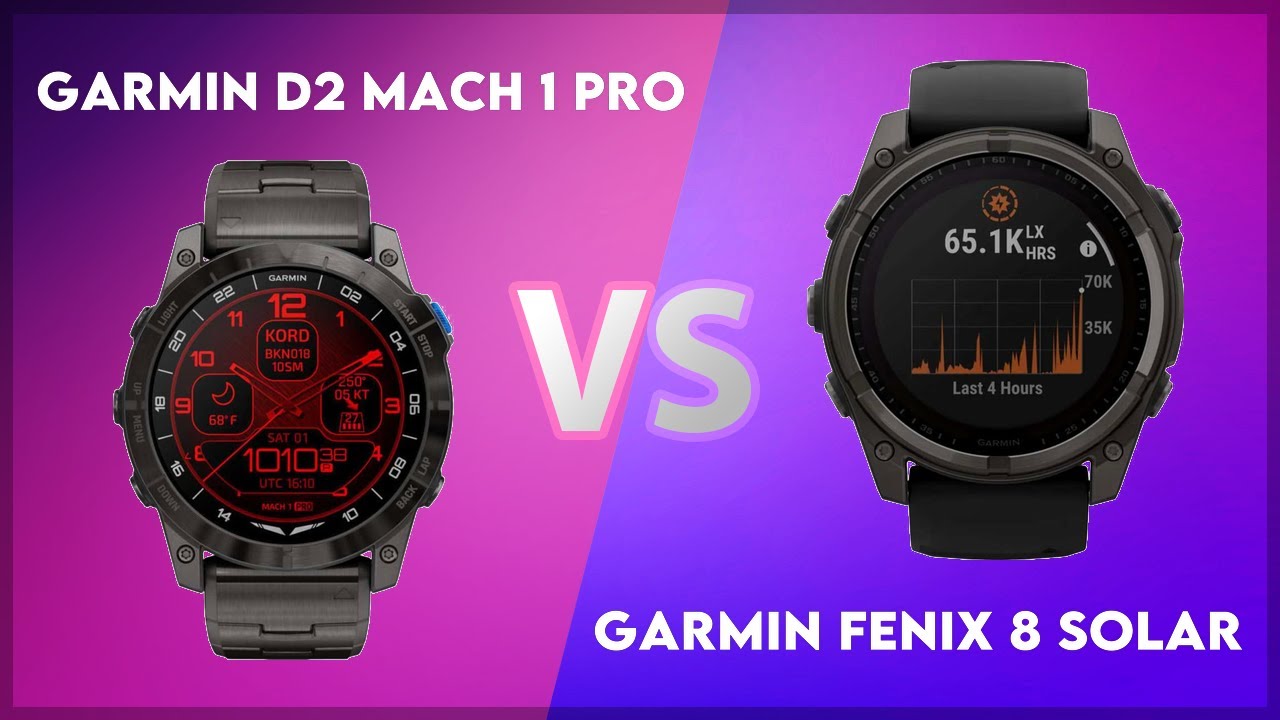 Garmin D2 Mach 1 Pro vs Garmin Fenix 8 Solar Comparison