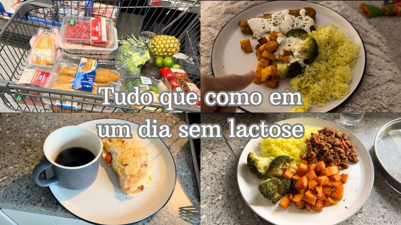 Compras no supermercado de comida sem lactose 