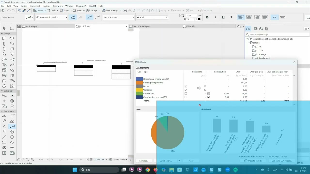 Archicad-kursus: Basis 18 – CO2 Analyse med DesignLCA