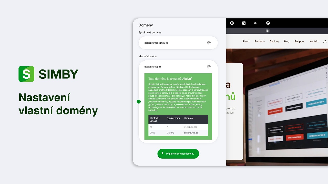 Nastavení vlastní domény | Platforma SIMBY