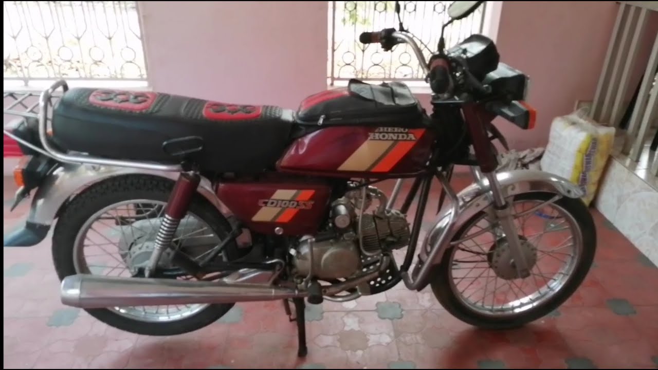 96 model hero honda CD 100 ss self started, old bike modified