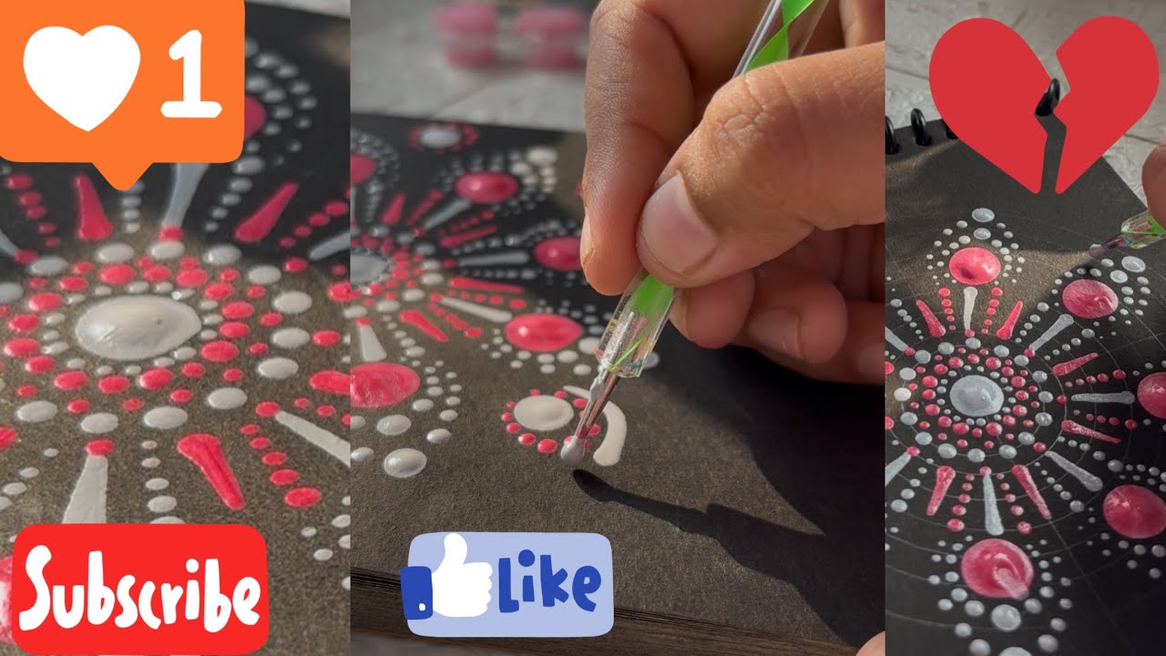 Dot Mandala Relaxing Handmade Design 🫥#mandala #mandaladesign #handmadeart #painting #acralic 