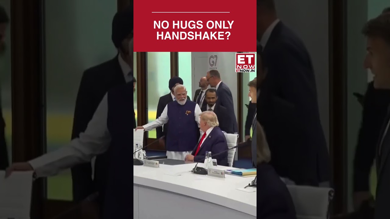 No Hug, Only Handshake! PM Modi & Donald Trump Meet At G7 France | Top News #shorts