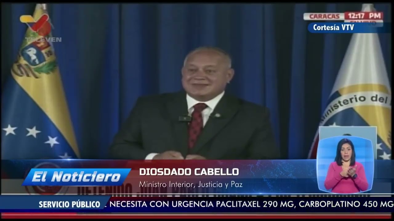 Diosdado Cabello dio a conocer la detención de Juan Pablo Guanipa - El noticiero primera emisión