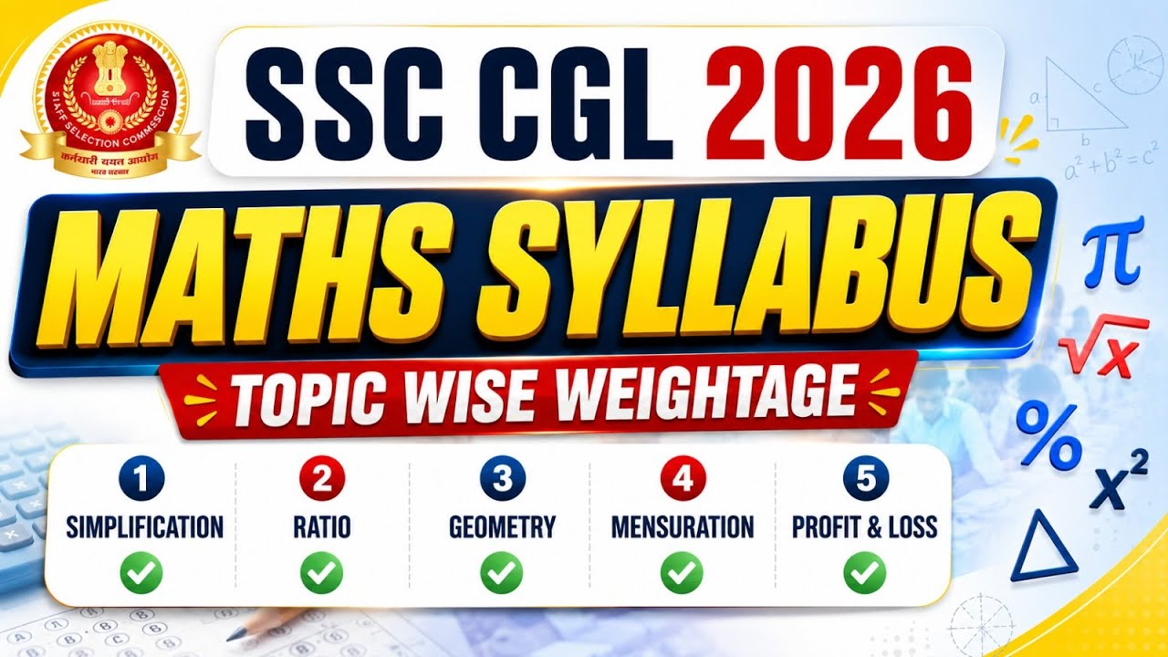 SSC CGL Maths Syllabus 2026 | Topic Wise Weightage, Important Topics & Preparation Strategy