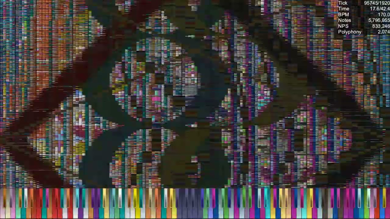 [BLACK MIDI] Ardi Hacker's Community Merge, 100.21 million notes (MLP Note Colored)