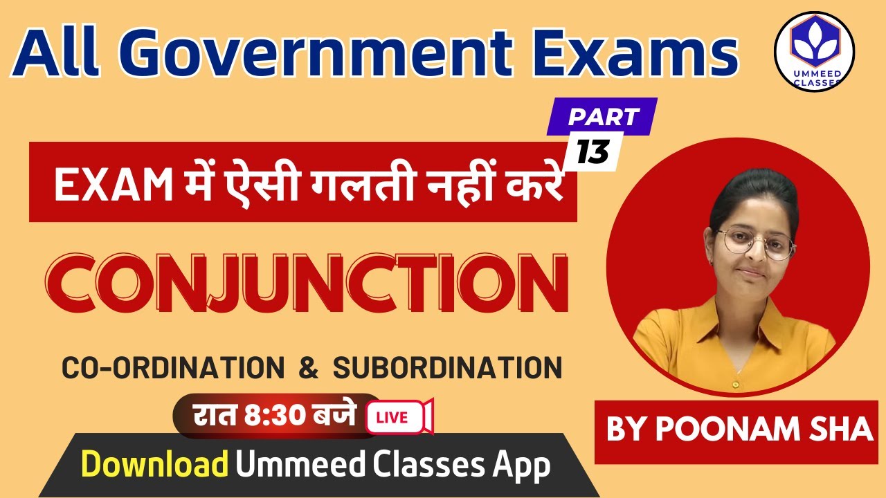 Conjunctions Part 13 || Begginer to Intermediate ||  By Poonam Sha #coordination #subordination