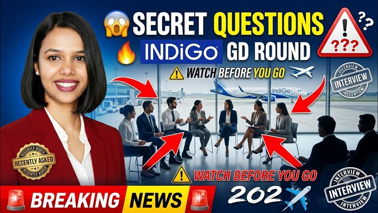😱 IndiGo Recent Interview Questions 2026 🔥 | GD Topics & Cabin Crew Walk-In Interview Updates