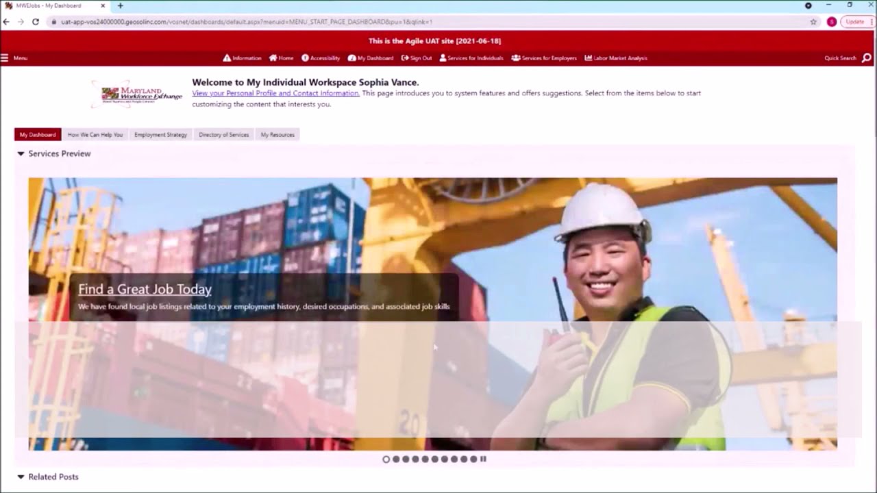 Instructions for logging into the Maryland Workforce Exchange (MWE)