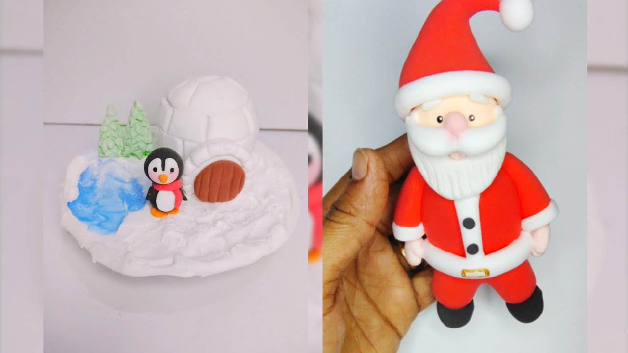 Winter stuffs ❄️❄️ #diy #youtube #art #youtubevideo #santa #clayart #diy #craft @Jenna_Handcrafts 