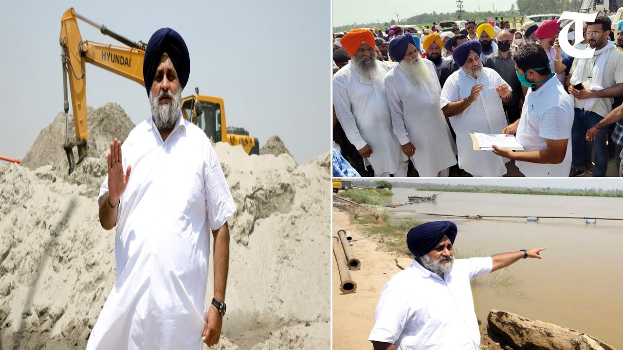 Sukhbir Badal conducts ‘raid’, spots illegal mining on Beas riverbed