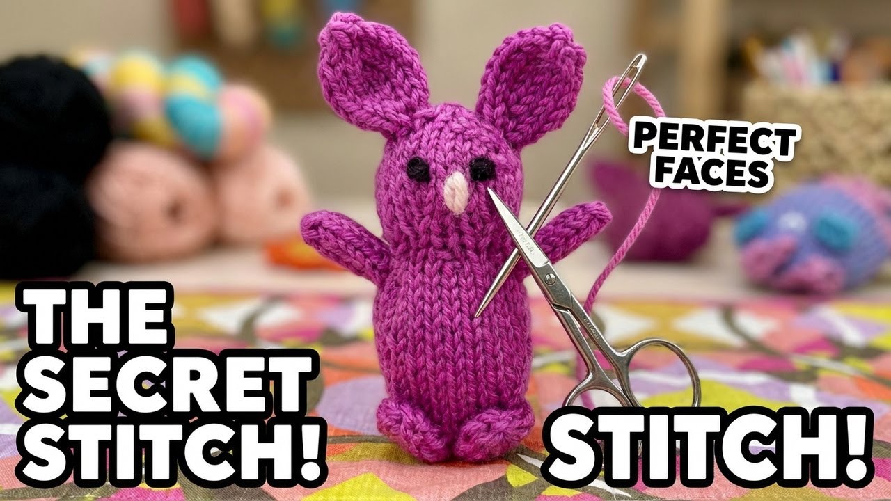 Knit Tip: How to sew a face on toys